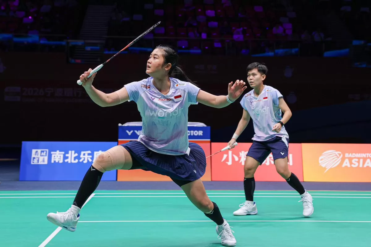 Pasangan ganda putri Amallia Cahaya Pratiwi/Siti Fadia Silva Ramadhanti menjadi salah satu wakil Merah Putih yang sukses mencapai babak semifinal BAC 2026 di Ningbo, China. (PBSI)