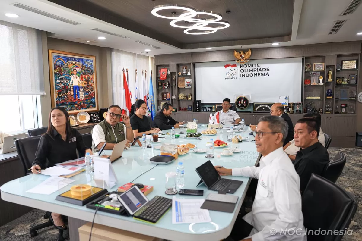 Komite Olimpiade Indonesia menggelar rapat koordinasi jelang Rapat Anggota Tahunan (RAT) 2026, 9 Mei mendatang di Jakarta. Untuk kali pertama, NOC Indonesia akan memberikan penghargaan olahraga. (NOC Indonesia)