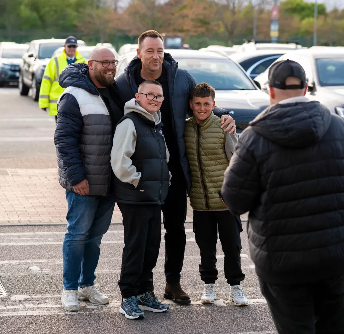 John Terry, 45 tahun, tiba di JobServe Community Stadium menjelang pertandingan melawan Accrington Stanley.
