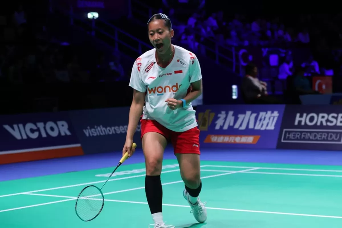 Kapten Tim Uber Indonesia, Putri Kusuma Wardani siap memimpin tim jelang laga melawan Taipei untuk penentuan juara Grup C. (PBSI)