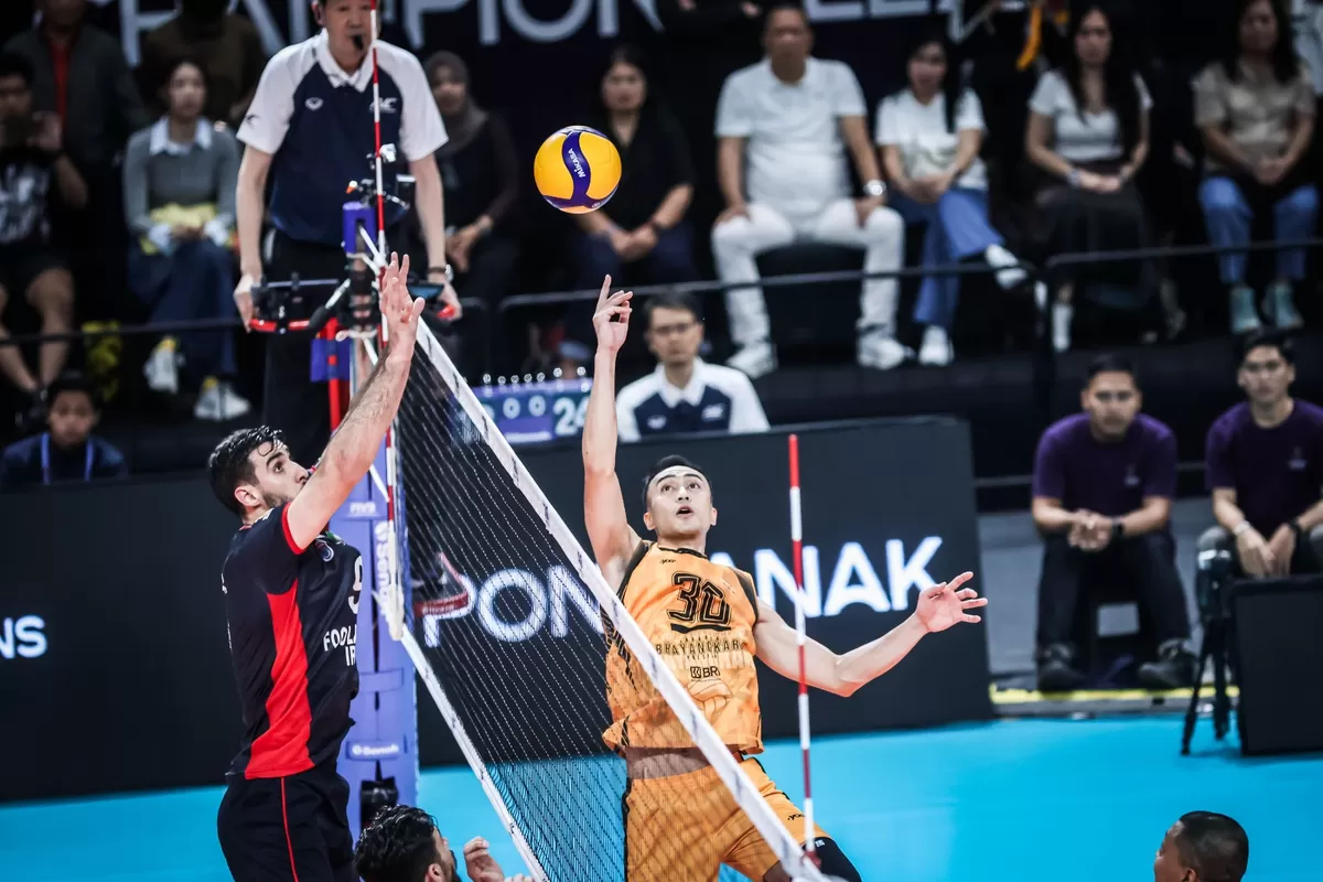 Pemain Bhayangkara Presisi saat tampil di AVC Men&rsquo;s Volleyball Champions League 2026. PBVSI memanggil 16 pemain untuk dua agenda internasional. (PBVSI)