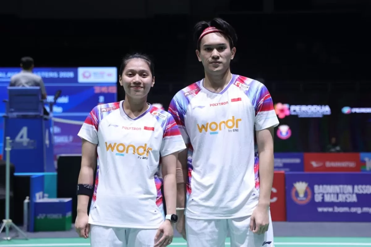  Pasangan ganda campuran Indonesia, Adnan Maulana/Indah Cahya Sari Jamil, melanjutkan langkah mereka ke 16 besar Malaysia Masters 2026, Rabu, 20 Mei 2026. (PBSI)