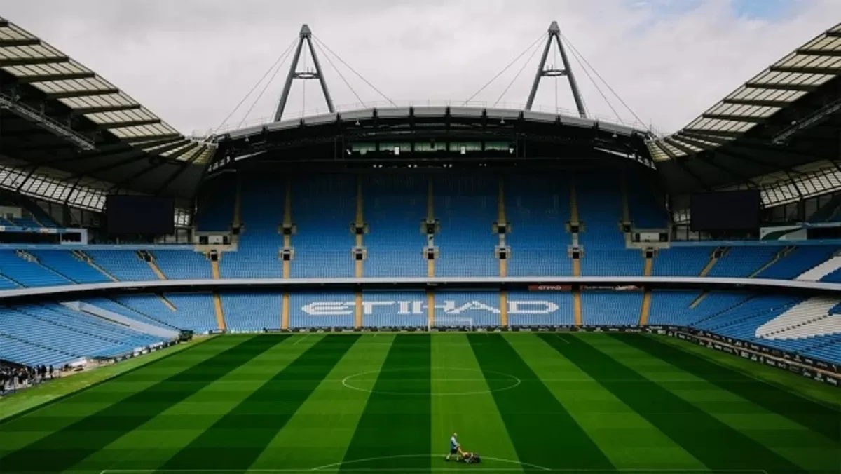 Tribun Pep Guardiola di Stadion Etihad (Manchester City)