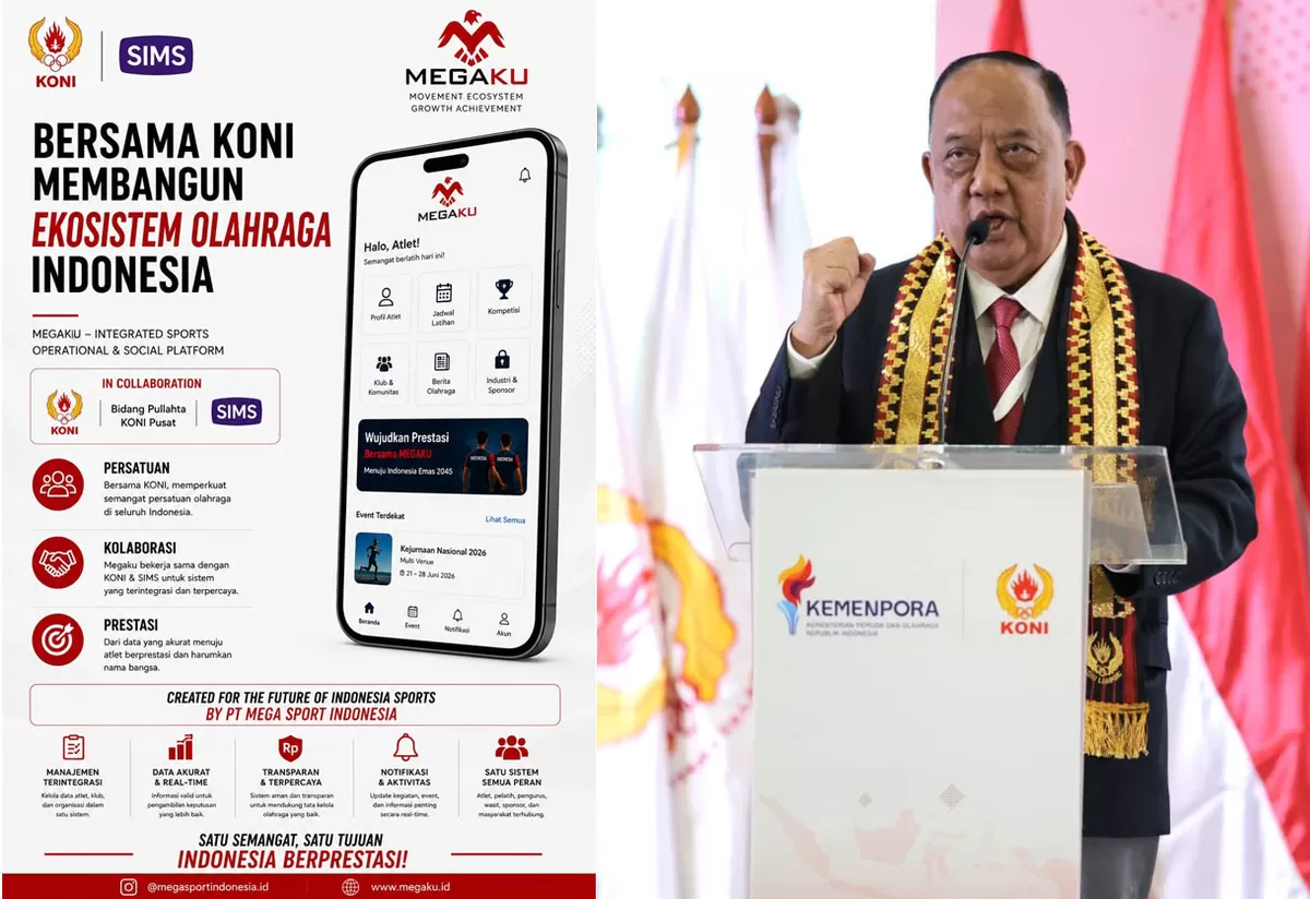 Ketua Umum KONI Pusat Letjen TNI (purn) Marciano Norman secara resmi mengumumkan hadirnya aplikasi MEGAKU. 