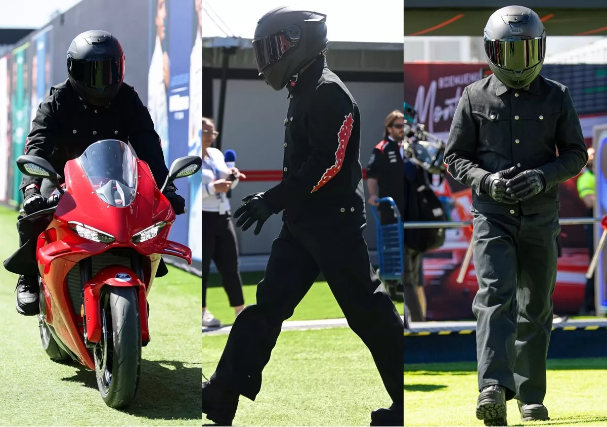 Lewis Hamilton datangi paddock GP Kanada dengan superbike Ducati Panigale V4. (@motorsportcom)