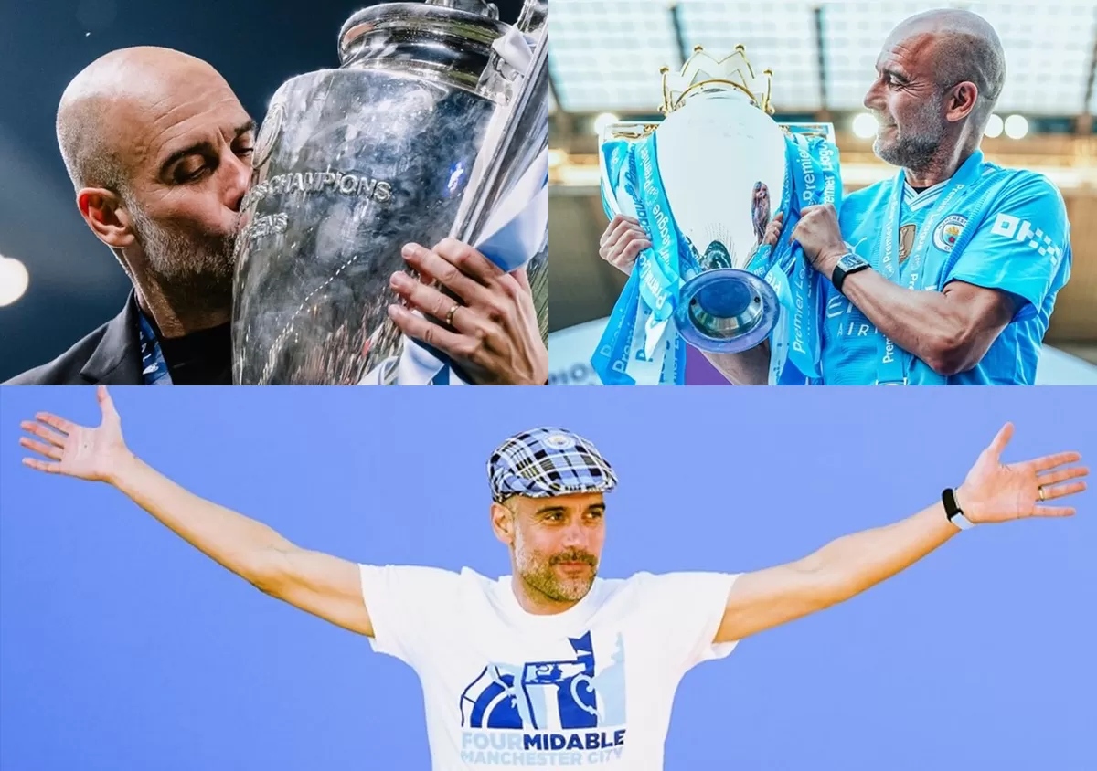 Pep Guardiola boyong 20 trofi untuk Manchester City selama satu dekade. (Manchester City)