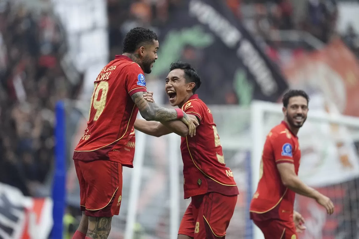 Selebrasi gol Maxwell ke gawang Semen Padang FC di pekan terakhir Super League 2025/26. (Persija)