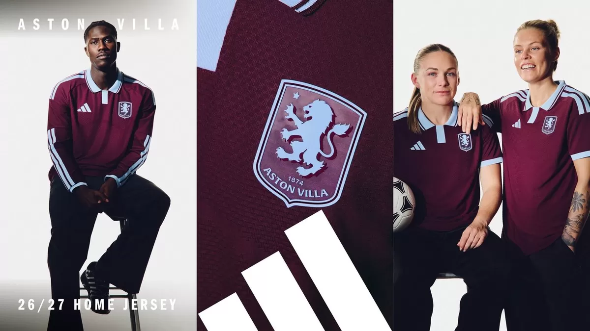 Aston Villa dan adidas rilis jersey kandang 2026/27 dengan sentuhan era 1960-an. (Aston Villa)