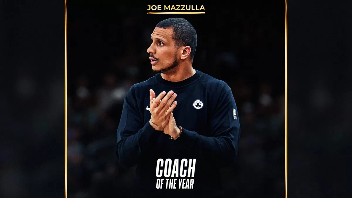 Pelatih Boston Celtics, Joe Mazzulla meraih NBA Awards untuk kategori Coach of the Year 2026 usai membawa timnya tampil kompetitif di musim ini. (NBA)