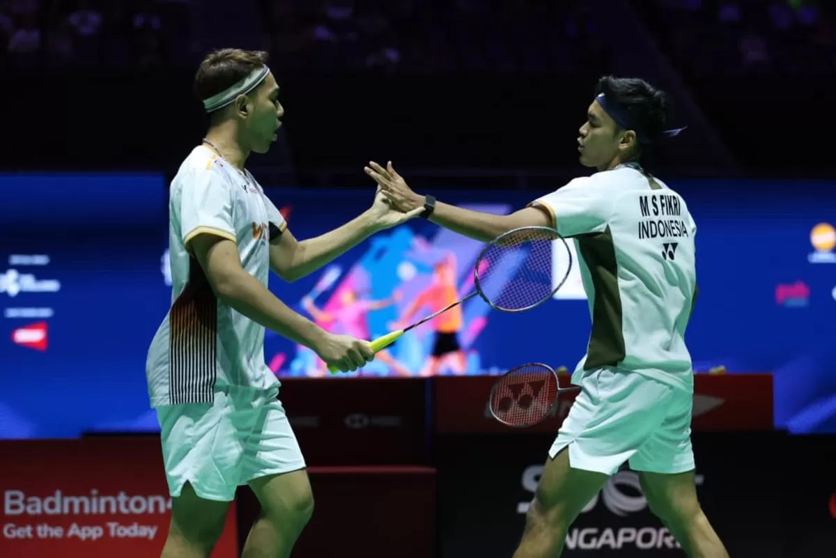 Melangkah ke partai puncak Singapore Open 2026, Sabtu, 30 Mei 2026, Fajar/Fikri dapat tantangan sengit dari wakil India, Satwiksairaj Rankireddy/Chirag Shetty.   (PBSI)
