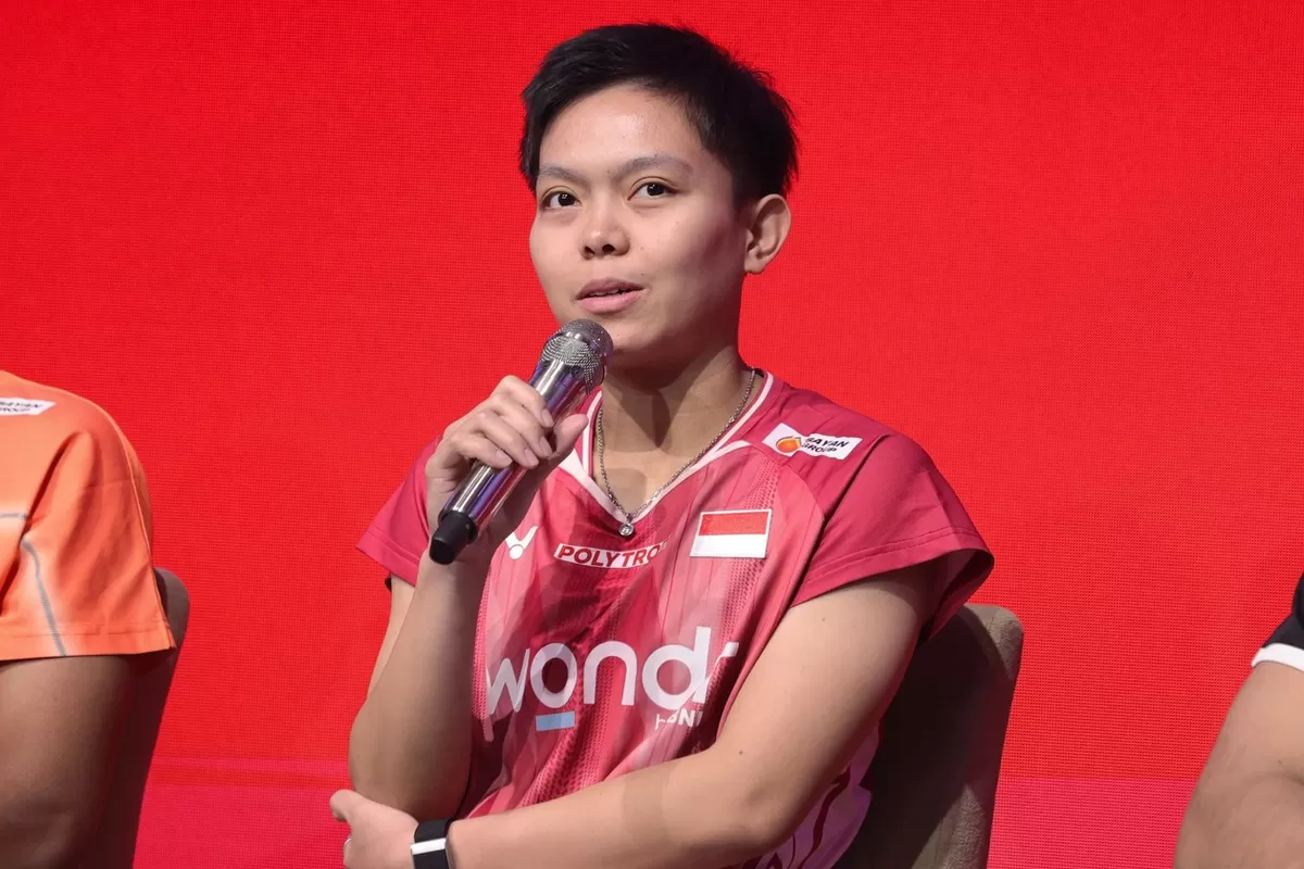 Spesialis ganda putri, Siti Fadia Silva Ramadhanti memberikan keterangan mengenai chemistrynya dengan partner baru Amallia Cahya Partiwi di Indonesia Open 2026. Mereka hadapi tantang berat di awal.  (PBSI)