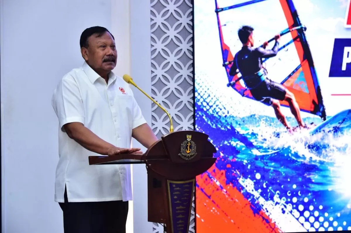 Waketum I KONI Pusat Mayjen TNI Purn Dr. Suwarno mengapresiasi dedikasi seluruh PB.Porlasi yang dipimpin Laksdya TNI Erwin S. Aldedharma.