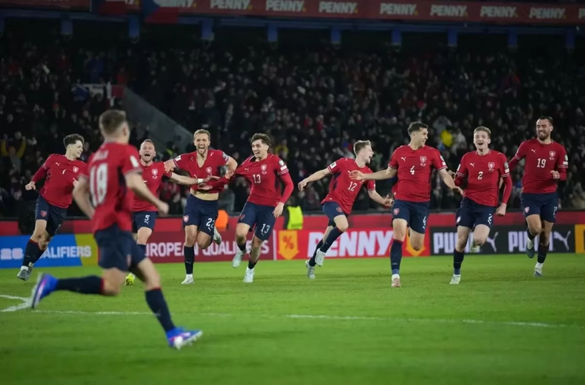Selebrasi skuat Ceko setelah lolos ke Piala Dunia FIFA 2026. (FIFA)