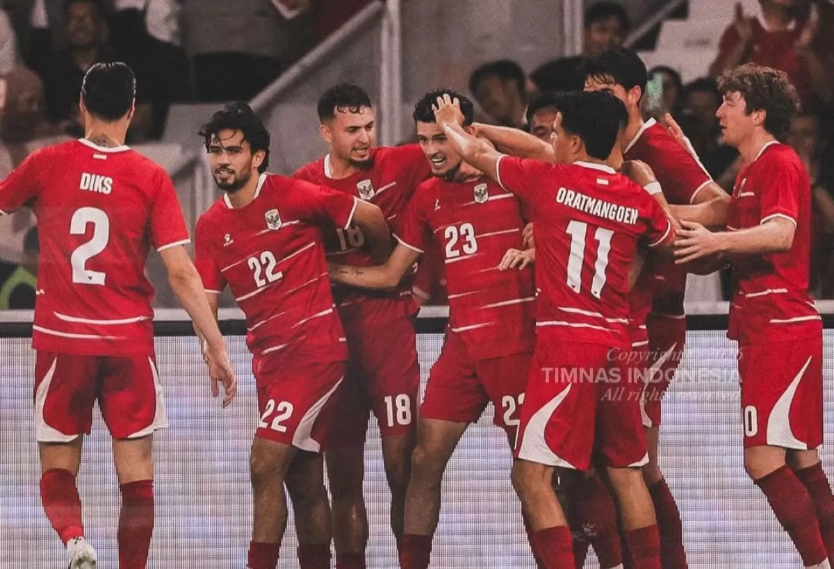 Selebrasi gol Justin Hubner ke gawang Oman. (@timnasindonesia)