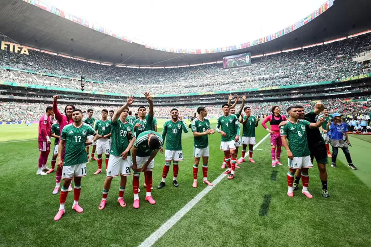 Timnas Meksiko usai laga melawan Afrika Selatan. (FIFA)