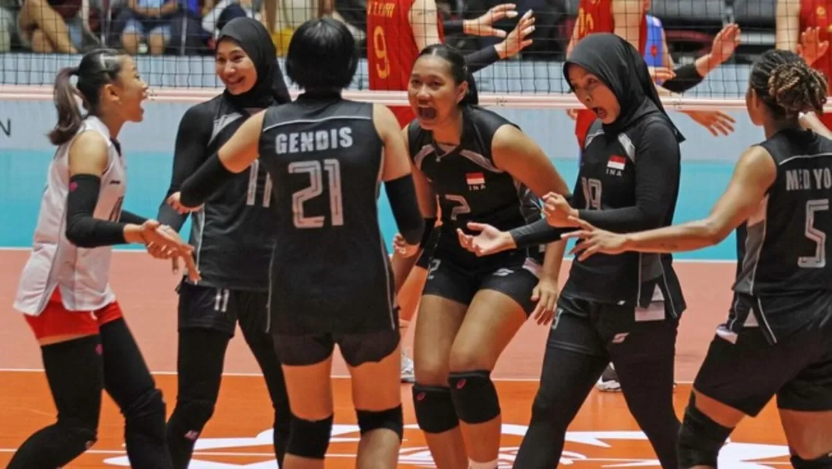 Timnas voli Indonesia di AVC Cup 2026, Filipina. Kemenangan 3-0 atas Lebanon belum mampu membawa Indonesia laju ke semifinal.