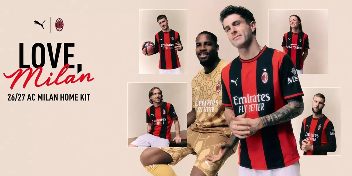 AC Milan luncurkan jersey kandang terbarunya untuk musim 2026/27 hasil kolaborasi dengan Puma. (AC Milan)