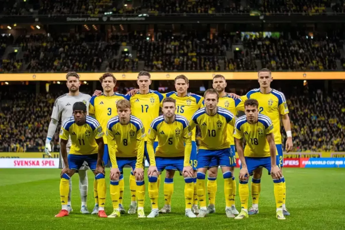 Timnas Swedia yang akan berlaga di gelaran Piala Dunia 2026. Laga perdana mempertemukan Swedia vs Tunisia, Senin, 15 Juni WIB.