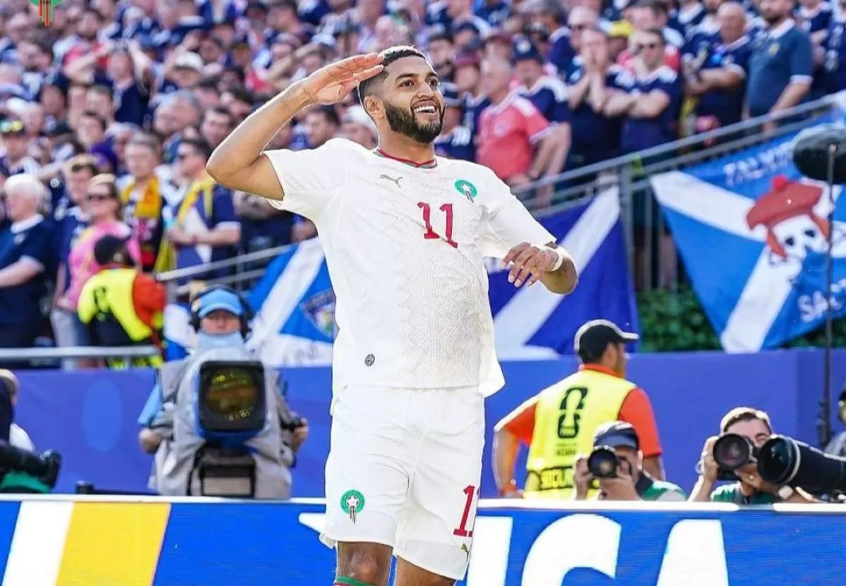 Ismael Saibari cetak gol cepat untuk kemenangan Maroko atas Skotlandia. (@equipedumaroc)