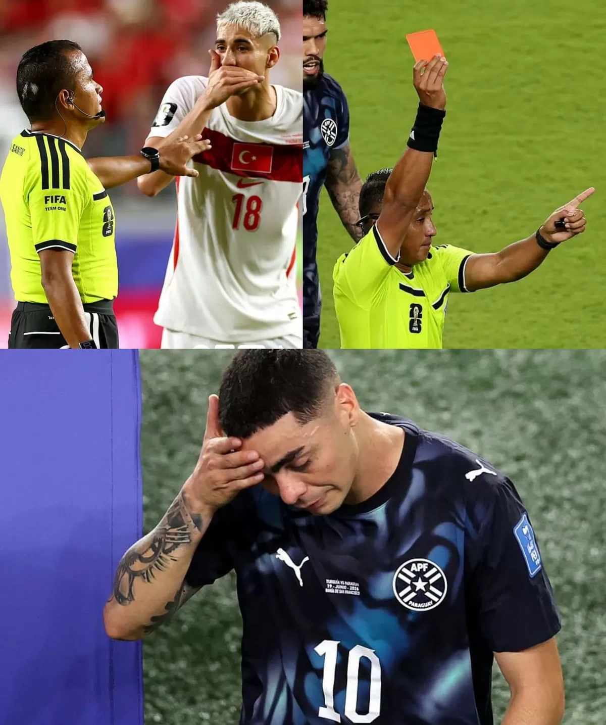 Miguel Almiron diganjar kartu merah gegara tutup mulut di lapangan.