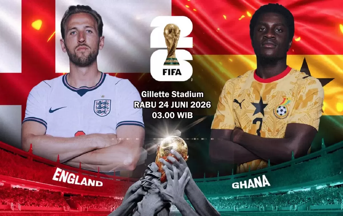 Pertemuan Inggris vs Ghana akan tentukan juara Grup L Piala Dunia 2026.
