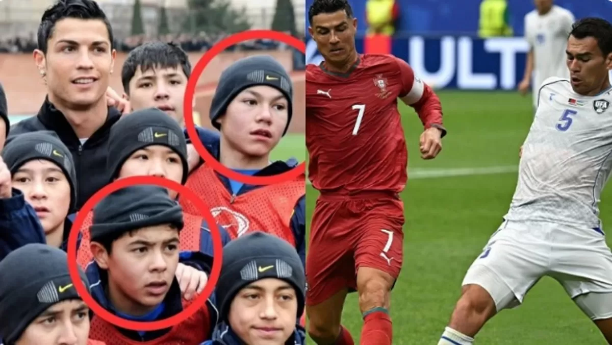 Rustamjon Ashurmatov dan Dostonbek Khamdamov, berkesempatan untuk berfoto dengan idolanya, Cristiano Ronaldo