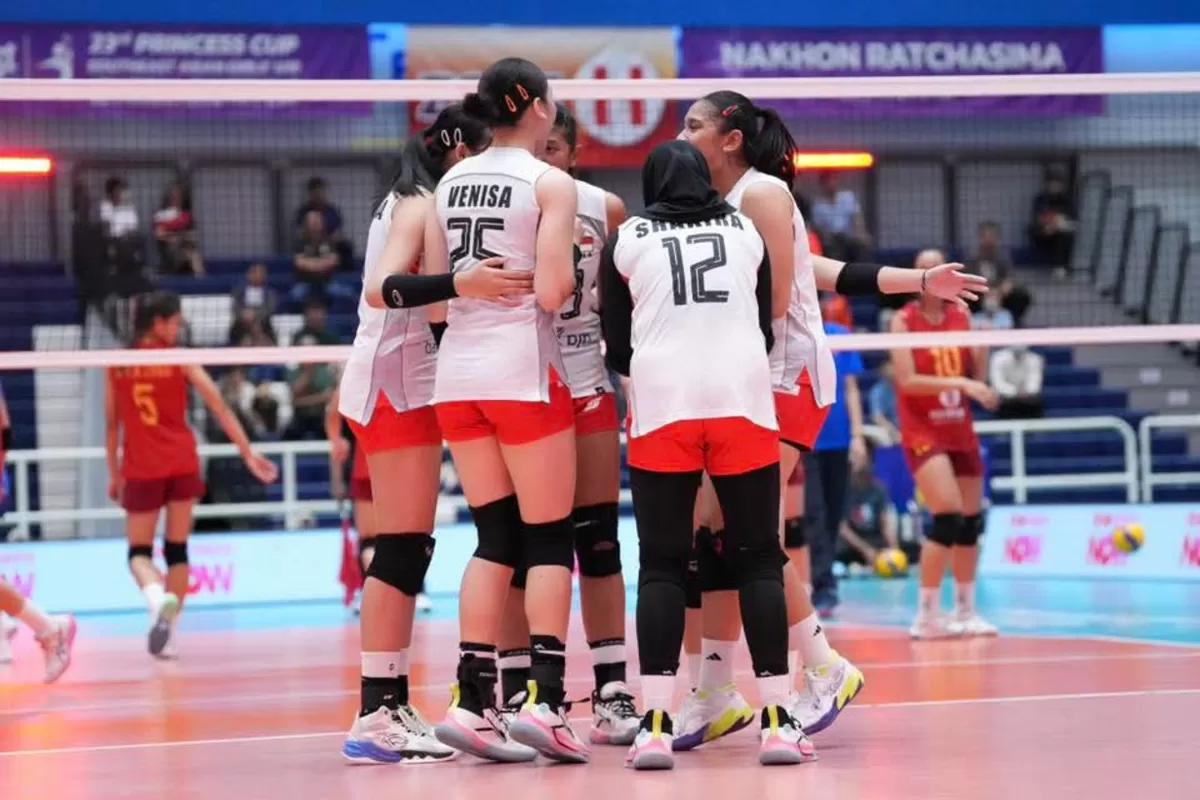 Timnas Voli Putri U18 di semifinal Princess Cup 2026 di Nakhon Ratchasima, Thailand, Sabtu, 27 Juni 2026. Indonesia gagal ke final, dijegal Vietnam.