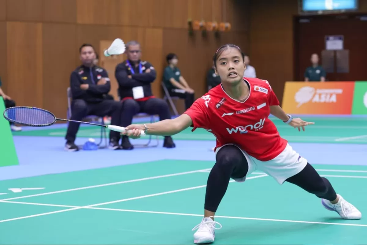 Tunggal putri Indonesia, Mayla Cahya Afilian Pratiwi di laga perempat final melawan Thailand, di Badminton Asian Junior Championship, di Kumamoto, Senin, 29 Juni 2026.