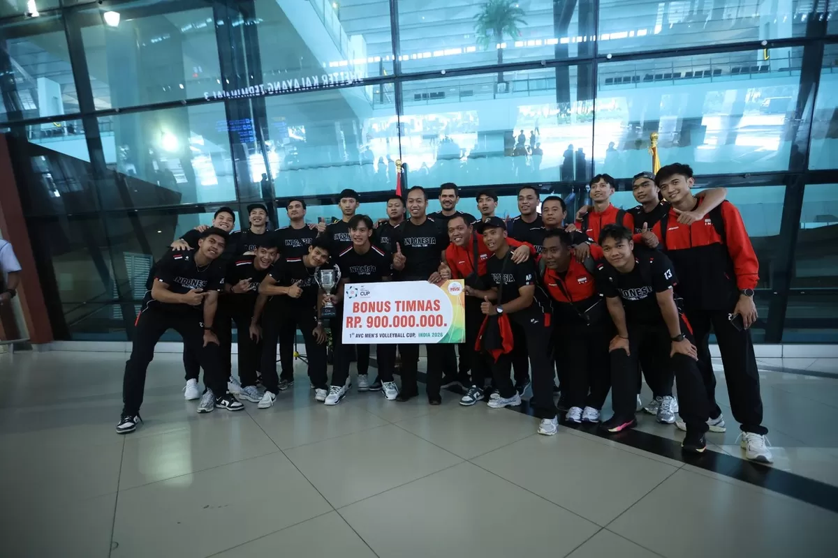 Timnas Voli Putra Indonesia dapat bonus Rp 900 juta usai meraih gelar juara AVC Men's Volleyball Cup 2026 di India.