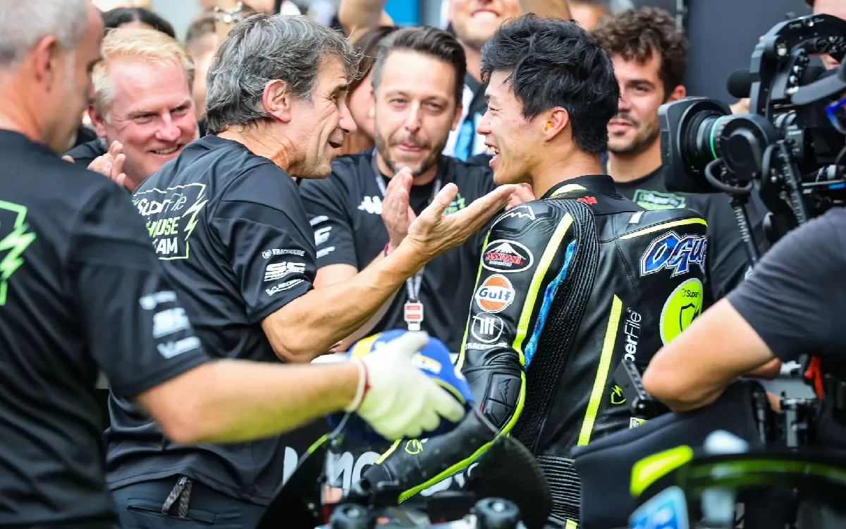 Pembalap Trackhouse Ai Ogura bawa kemenangan bagi Aprilia di GP Belanda. (MotoGP)