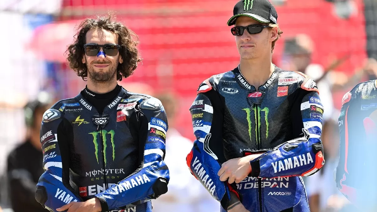 Alex Rins (kiri) dan Fabio Quartararo resmi berpisah dengan Yamaha usai musim 2026. (MotoGP)