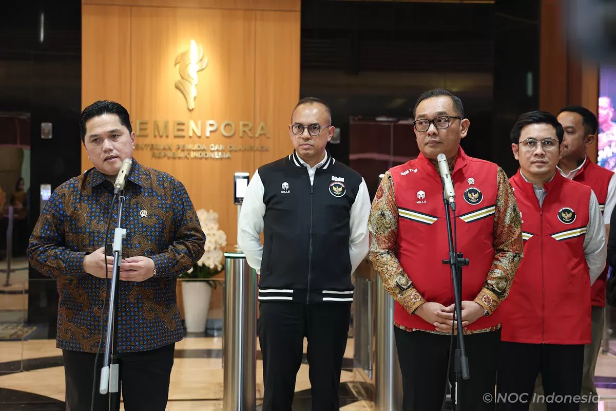 Menpora Erick Thohir dan CdM Kontingen Indonesia untuk Asian Games 2026 Todotua Pasaribu menjelaskan tentang persiapan Indonesia, 1 Juli. Ada sekitar 411 atlet, bisa bertambah yang masuk proyeksi.