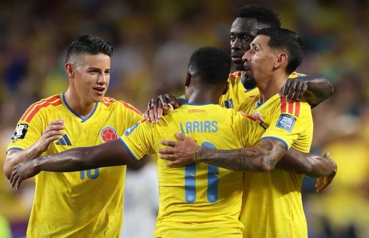 Selebrasi gol tunggal Kolombia ke gawang Ghana. (@fifaworldcup)
