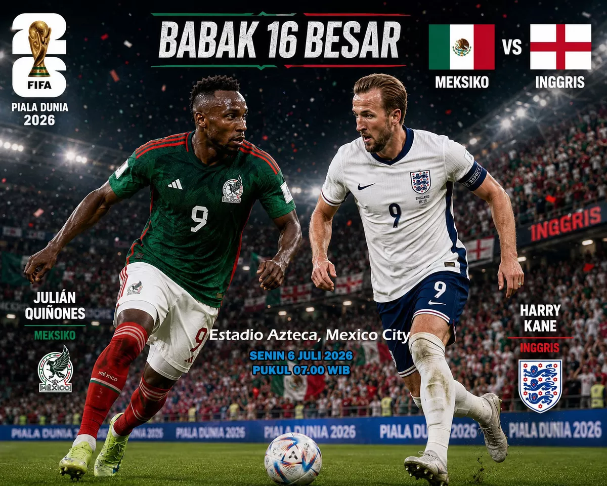 Meksiko menjadi tantangan berat Inggris di Piala Dunia 2026.