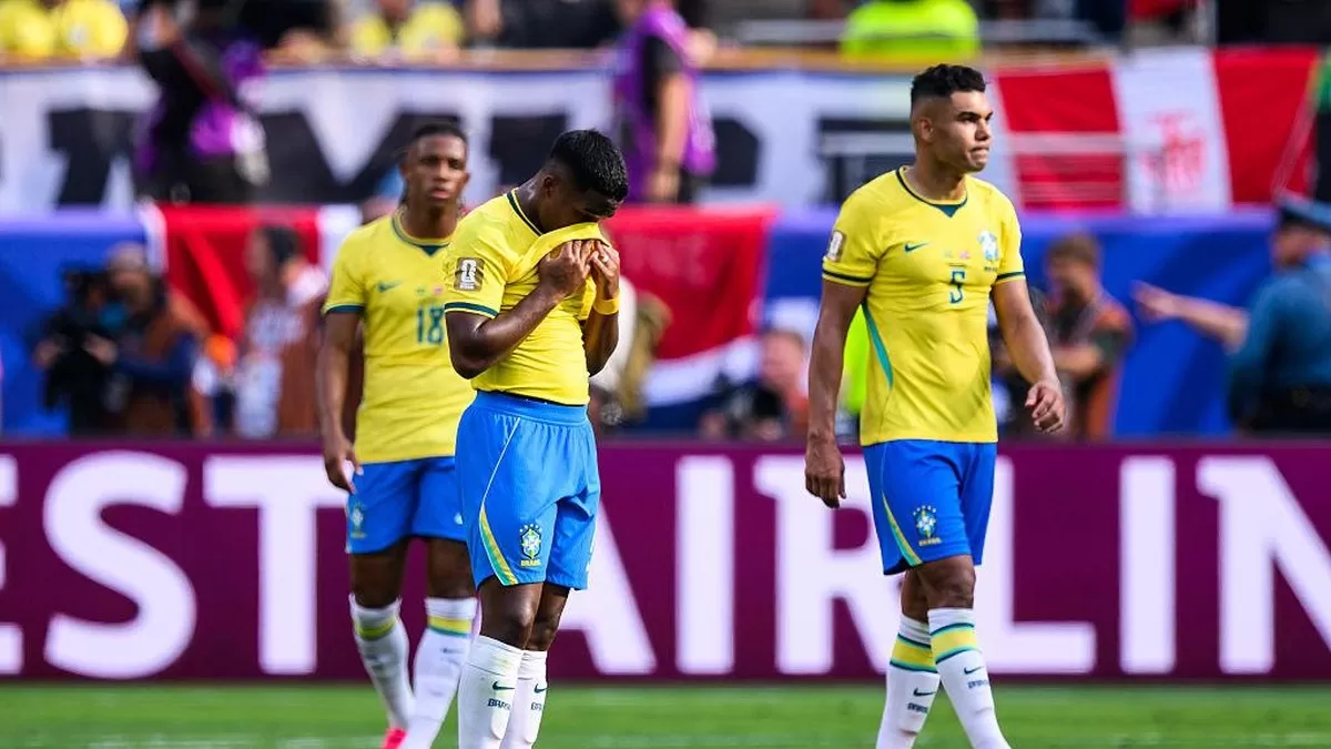 Ekspresi pemain Brasil usai disingkirkan Norwegia di babak 16 besar Piala Dunia 2026. (Getty Images)