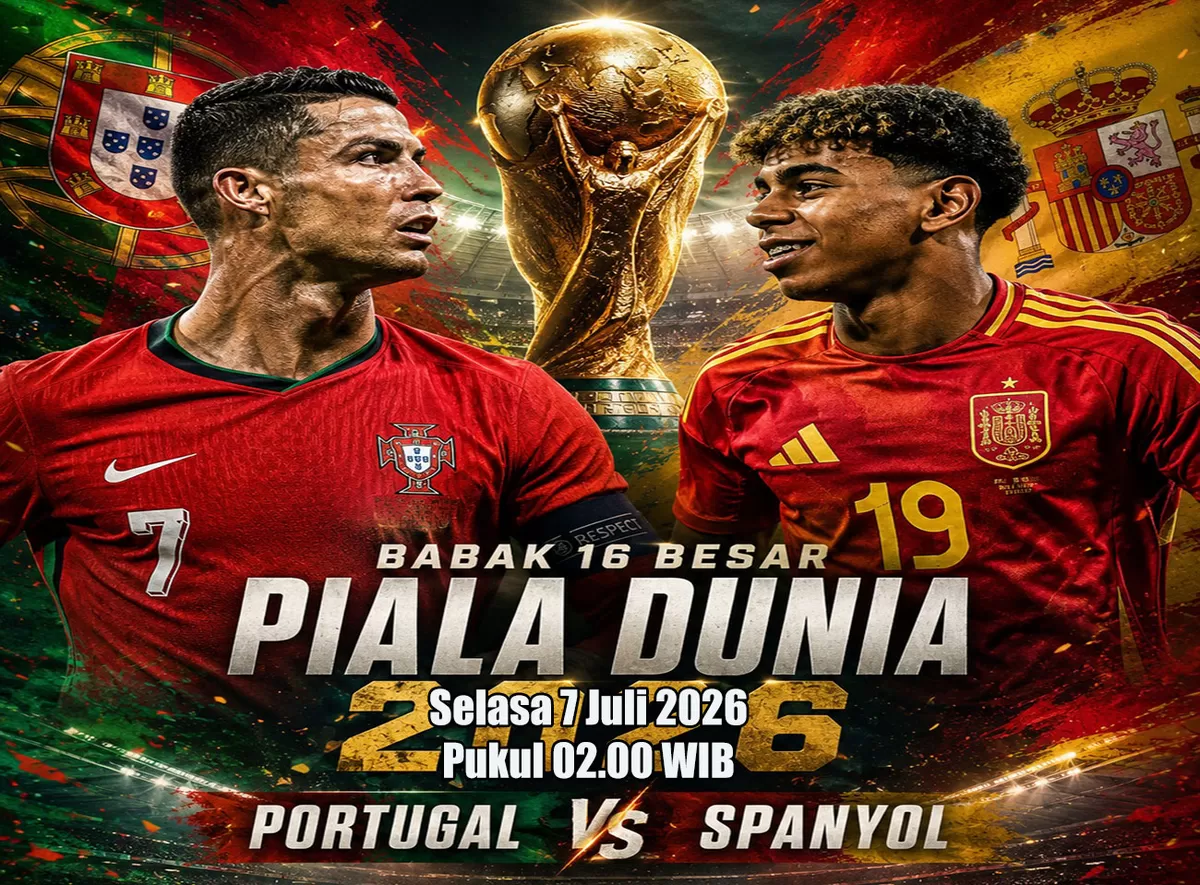 Portugal akan melawan Spanyol pada babak 16 besar Piala Dunia 2026.