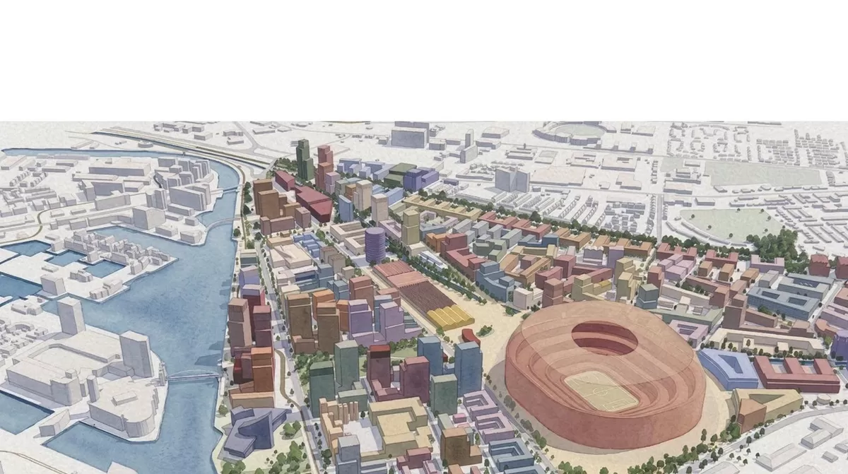 Ilustrasi Stadion Manchester United yang akan segera dibangun. (Manchester United)