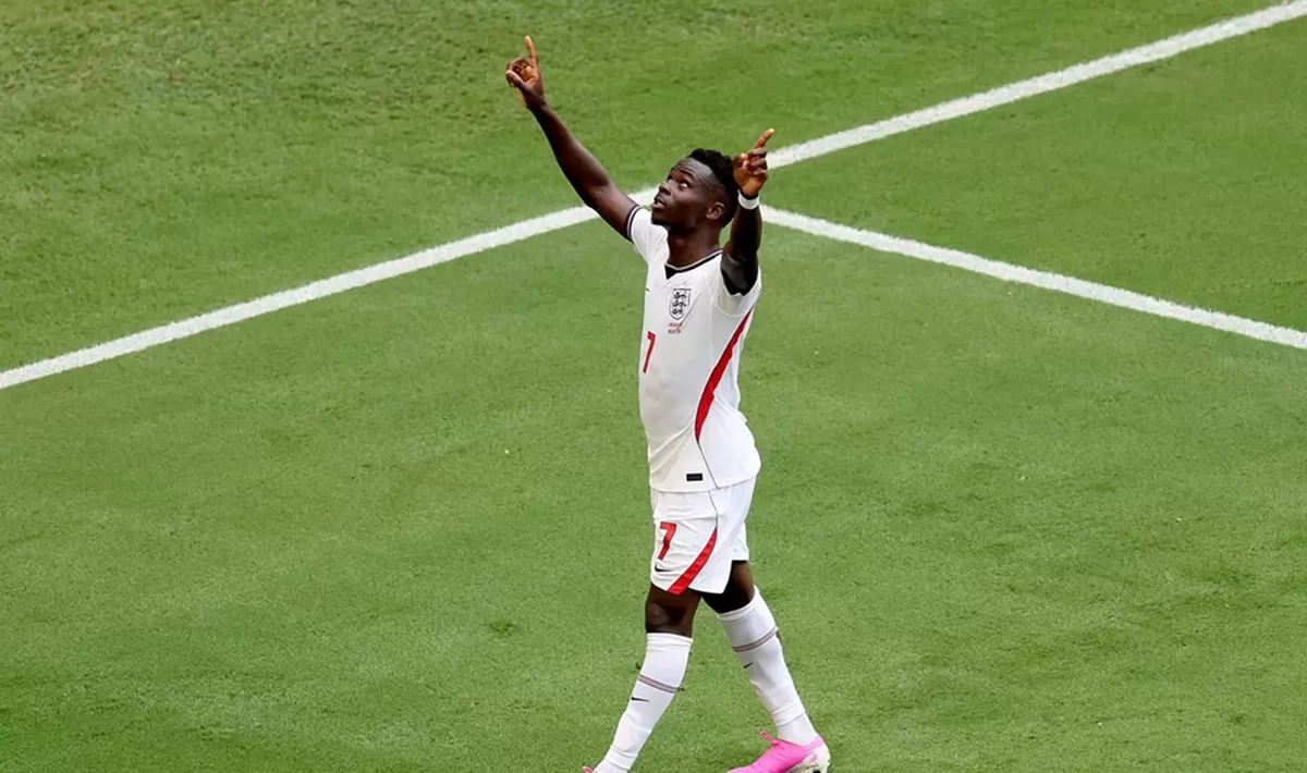 Bukayo Saka cetak hattrick di laga perebutan tempat ketiga Piala Dunia pada duel Inggris vs Prancis. (FIFA)