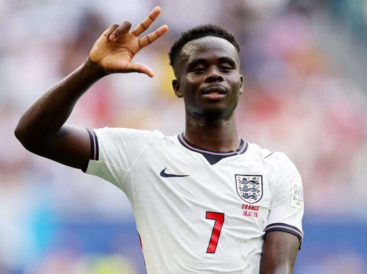 Bukayo Saka mencetak hat-trick. 