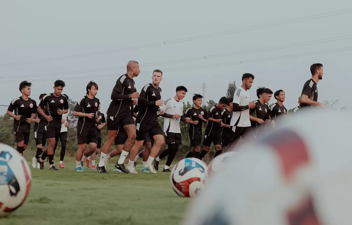 Skuad Persija Jakarta melakukan latihan. (Persija)