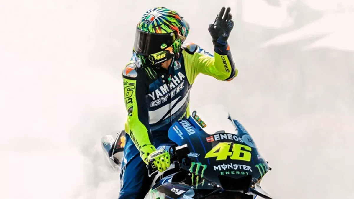 Valentino Rossi berkendara motor balap di Goodwood Festival of Smith. (Monster Energy Yamaha MotoGP)