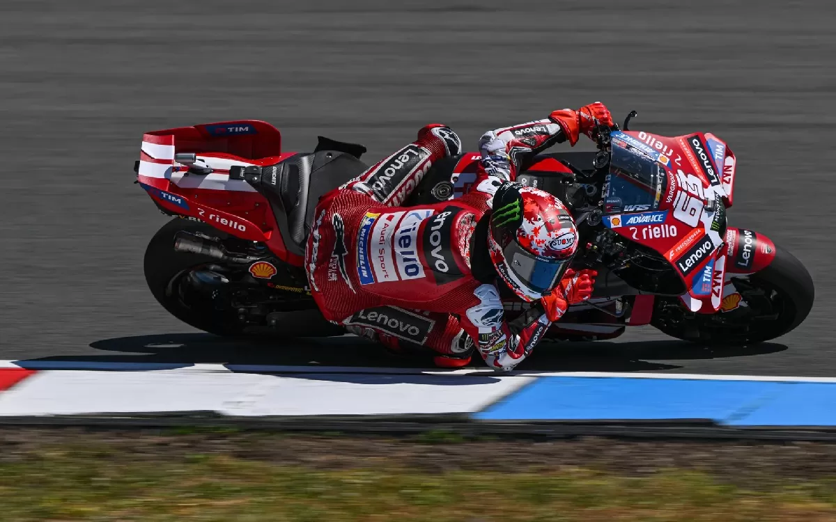 Aksi Francesco Bagnaia di Grand Prix Ceko. (MotoGP)