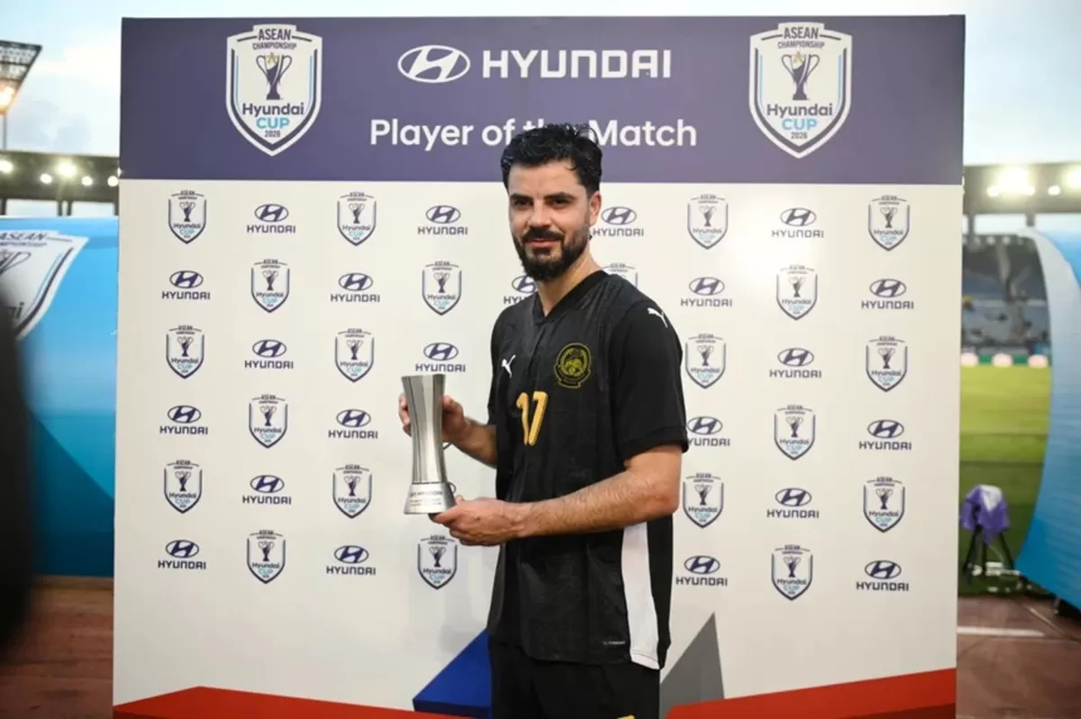 Pemain Malaysia, Paulo Josue (#17) keluar sebagai MVP pertandingan di laga Grup B ASEAN Championship 2026 melawan Myanmar. Kemenangan 2-1 bawa Malaysia raih tiga poin pertamanya.
