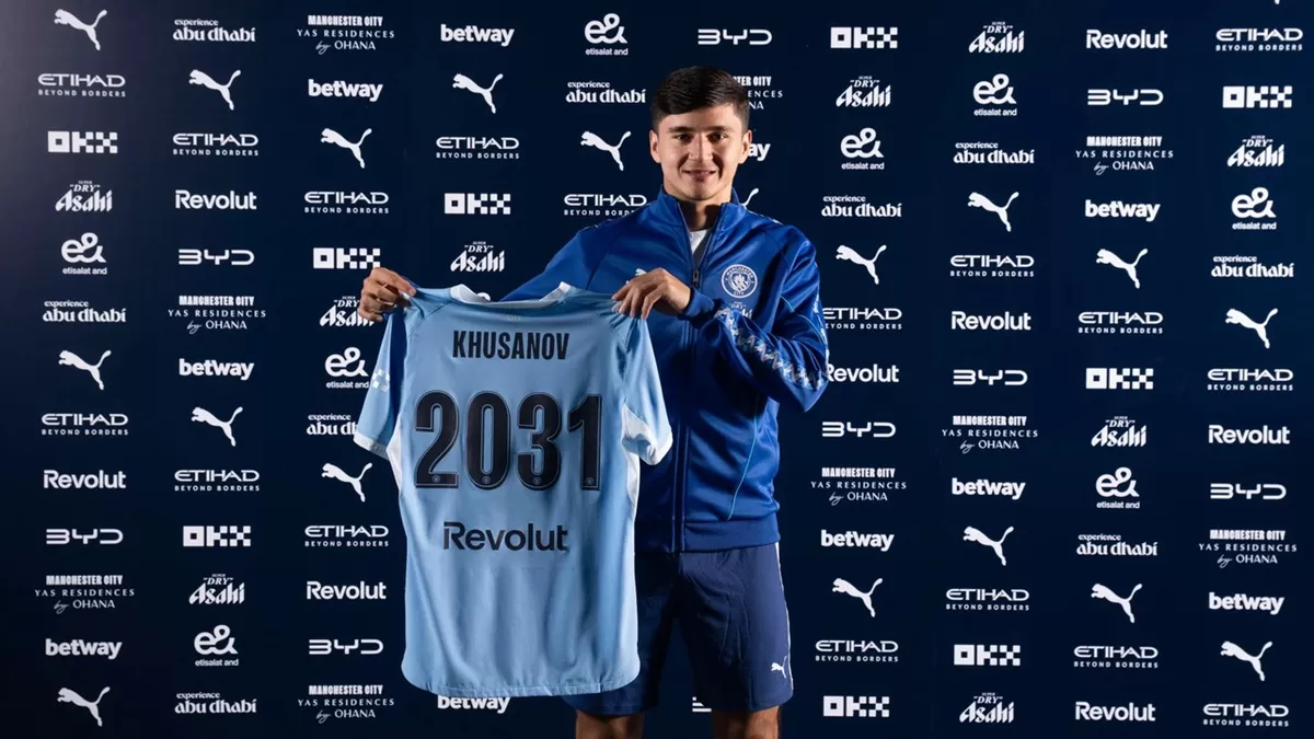 Abdukodir Khusanov terus berseragam Manchester City hingga 2031.  (Manchester City)