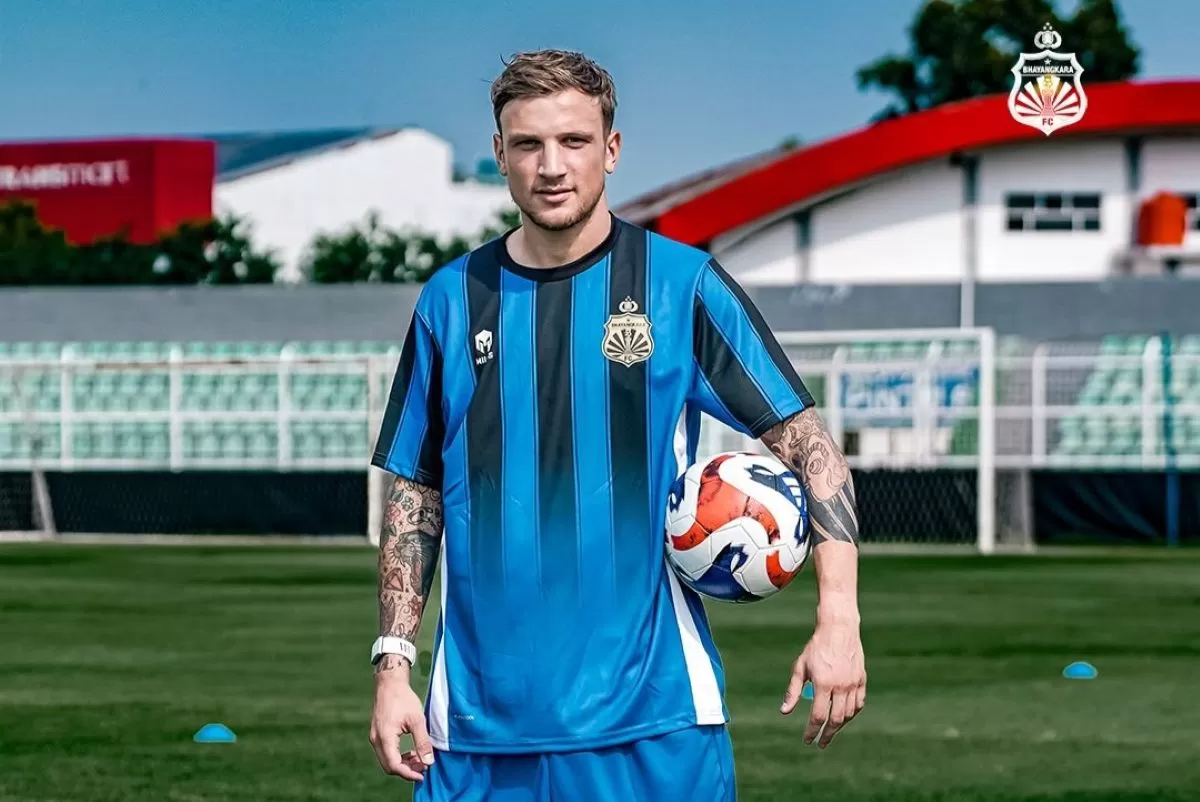 Milan Ristovski perkuat lini serang Bhayangkara FC di musim 2026/27. (@bhayangkarafc)