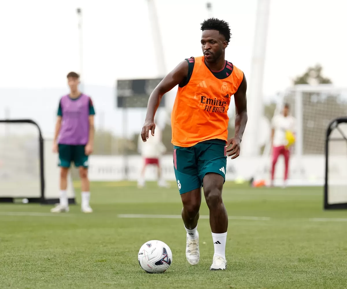 Vinicius Jr kembali berlatih bersama Real Madrid.