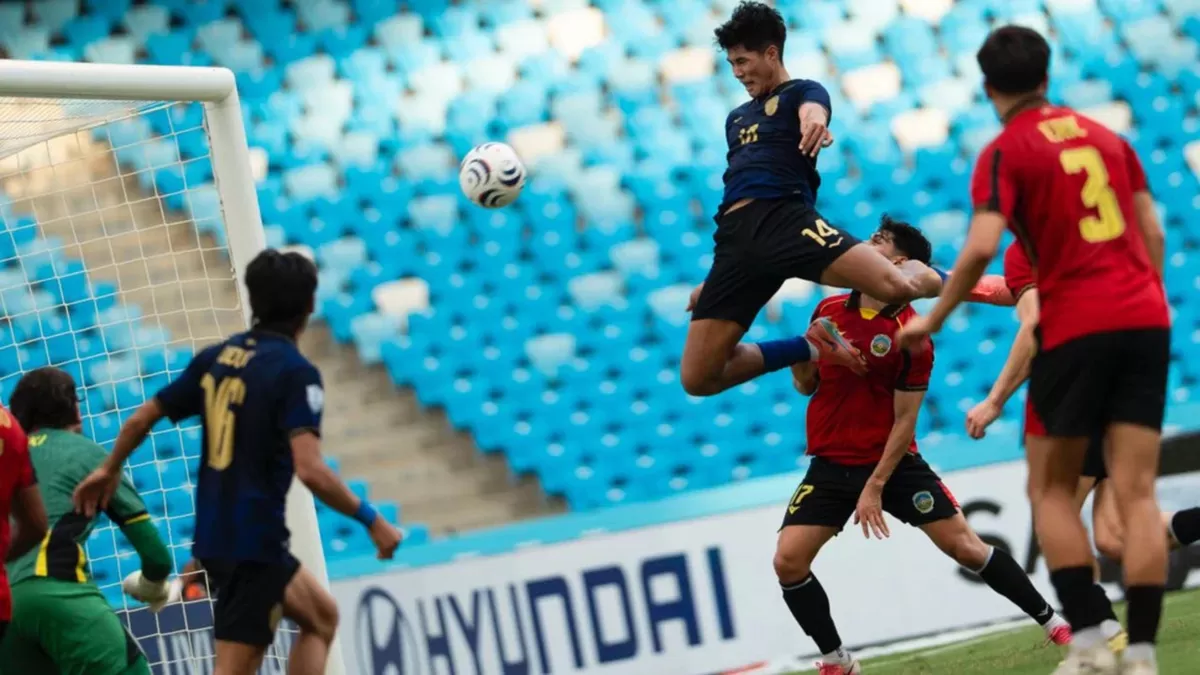 Aksi Timnas Kamboja saat menghadapi Timor Leste di penyisihan Grup A ASEAN Championship 2026. 