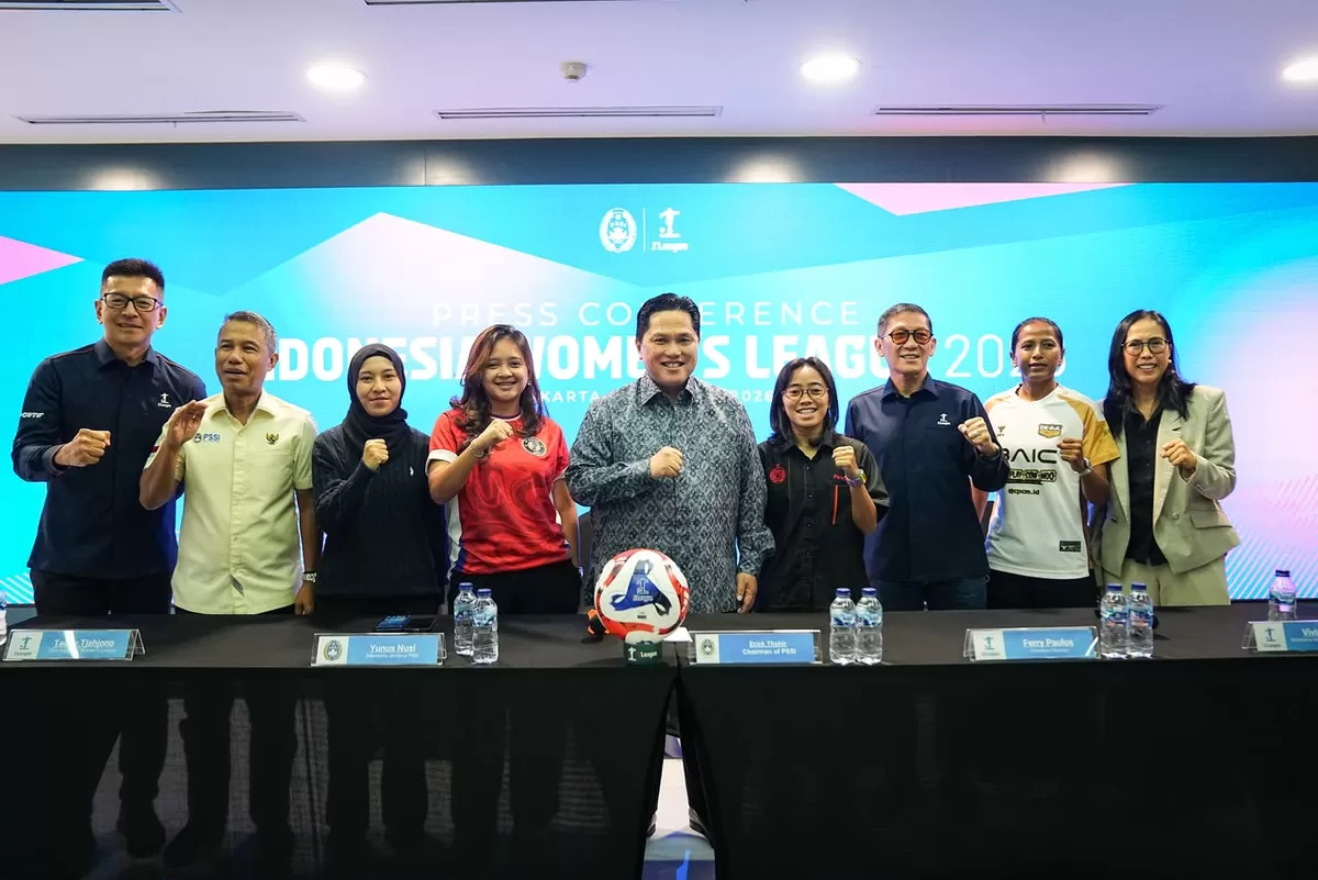 Jumpa pers peluncuran Indonesia Women's League. (PSSI)