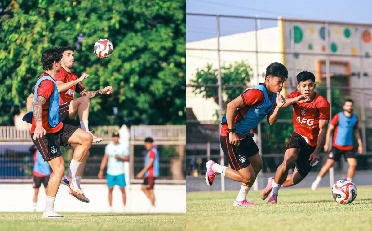Skuat Persik Kediri jalani latihan intensif jelang turnamen internasional. (@persikfcofficial)