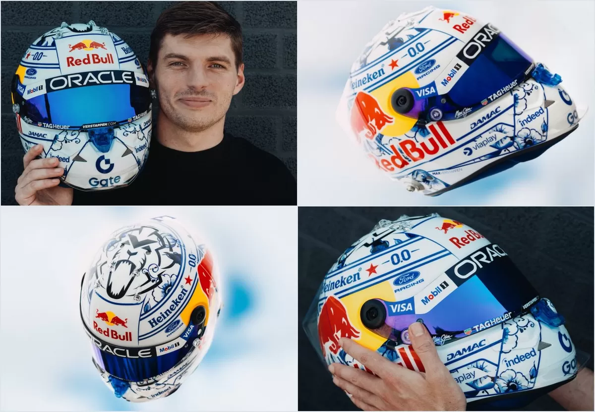 Helm edisi khusus Max Verstappen di GP Belanda edisi terakhir. (@Max33Verstappen)